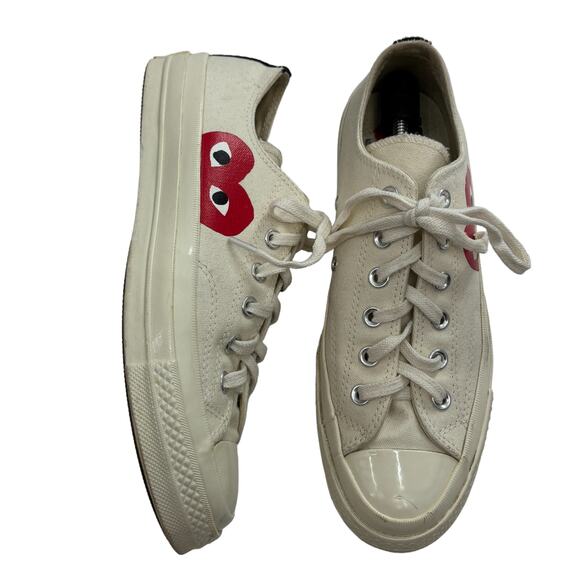 Converse x PLAY COMME DES GARÇONS CDG Play Low Off White Sneakers - Picture 6 of 12
